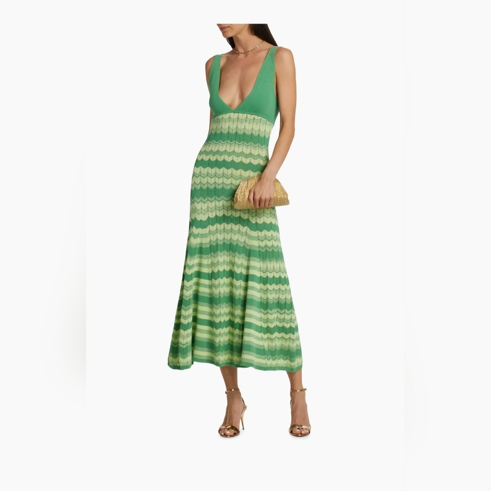 Ramy Brook Mylah Chevron Knit Midi Dress NWT MSRP $445